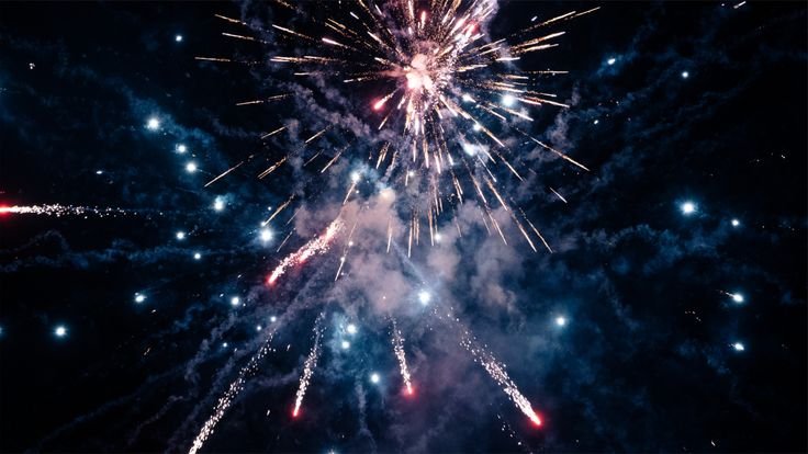 Neon Blue Aerial Fireworks